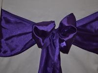 Cadbury Purple Satin Chair Sash